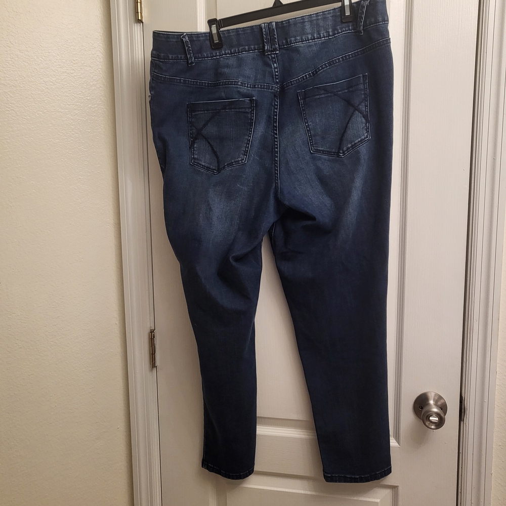 Lane Bryant Women's Straight Leg Jeans - Dark Blue - Picture 2 of 3